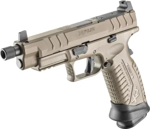 Brand: Springfield Armory Model: XD(M) Elite OSP Type: Pistol: Semi-Auto Caliber: 9MM Finish: Desert Flat Dark Earth Action: Double Action Only (USA Action Trigger System) XD-M ELITE 4.5"