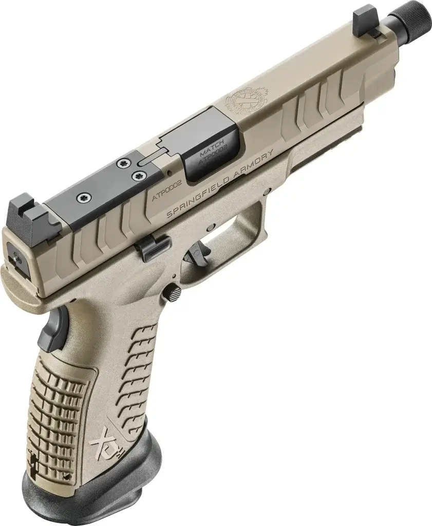 Brand: Springfield Armory Model: XD(M) Elite OSP Type: Pistol: Semi-Auto Caliber: 9MM Finish: Desert Flat Dark Earth Action: Double Action Only (USA Action Trigger System)