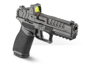 Engineered with superior ergonomics and built to withstand the harshest conditions, the Echelon™ 4.5" 9mm handgun sets a new standard for modern, striker-fired duty pistols. With a host of patent pending features, this modular pistol is designed around a robust stainless steel chassis. In addition, a revolutionary optics mounting system allows for unparalleled adaptability with a broad range of optics. Fully ambidextrous, the Echelon features a U-Dot sight system for fast target acquisition and includes two magazines.