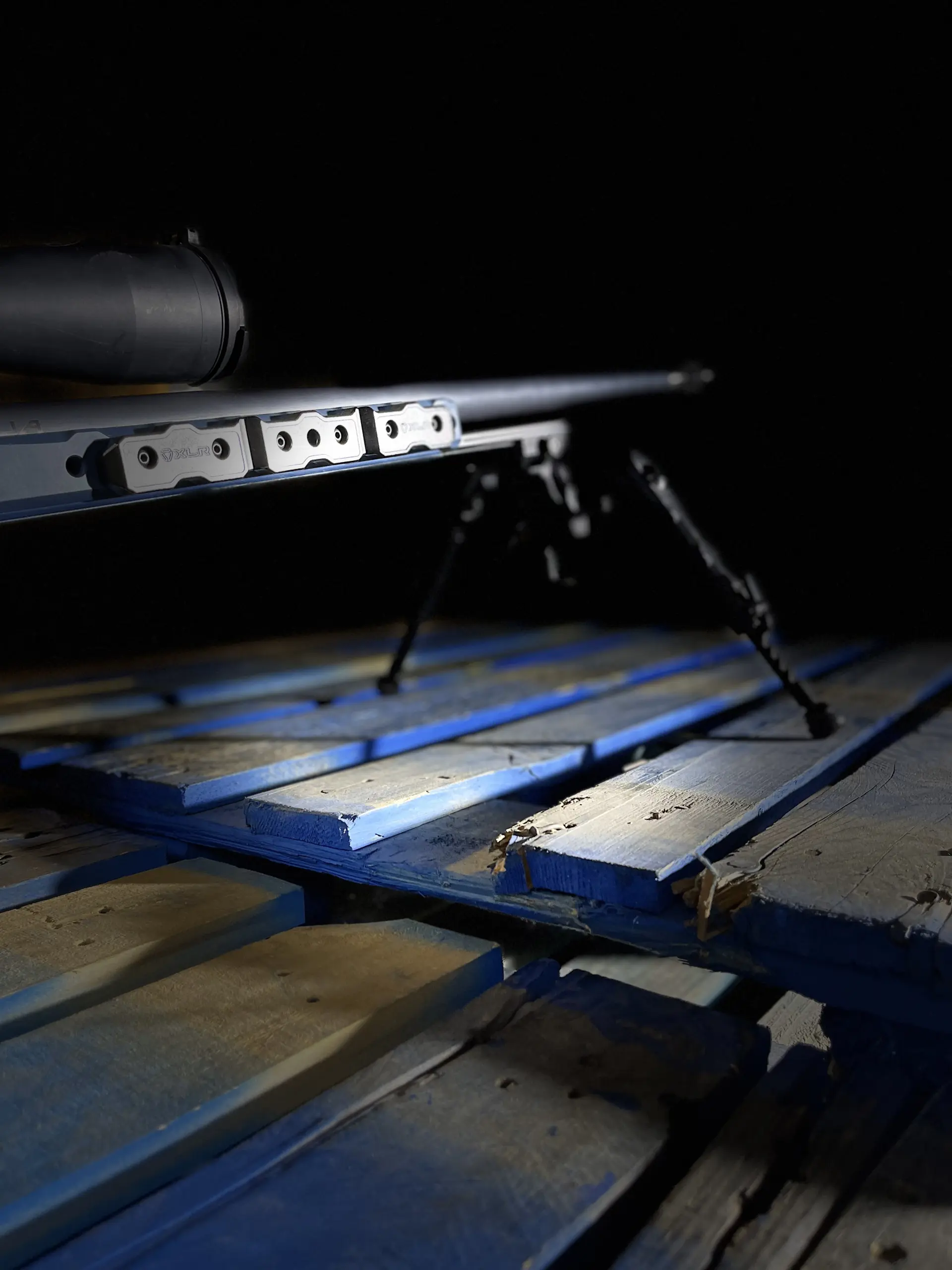 XLR Industry Forend Weight Highlight on their Blue Envy Pro Chassis