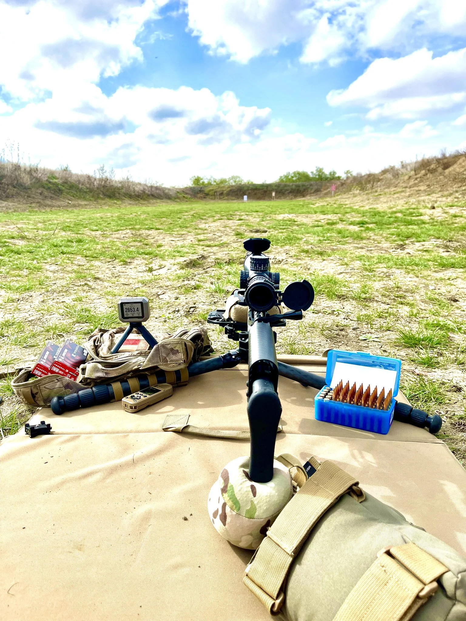 Rifle Setup for Zeroing at an Open Bay Outdoor Shooting Range