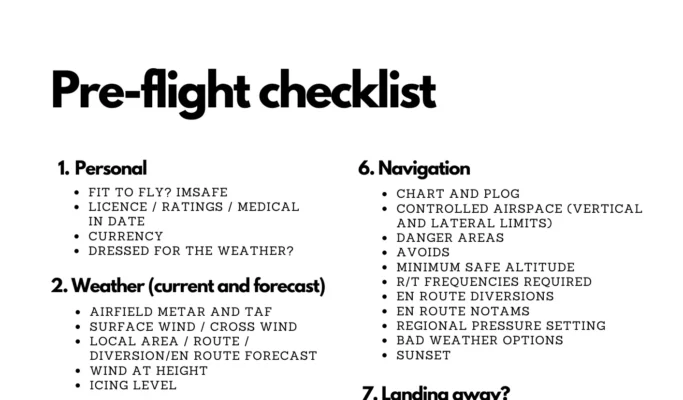 Pre-Flight Checklist Example
