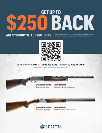 Beretta Shotgun $250 Rebate on Select Items