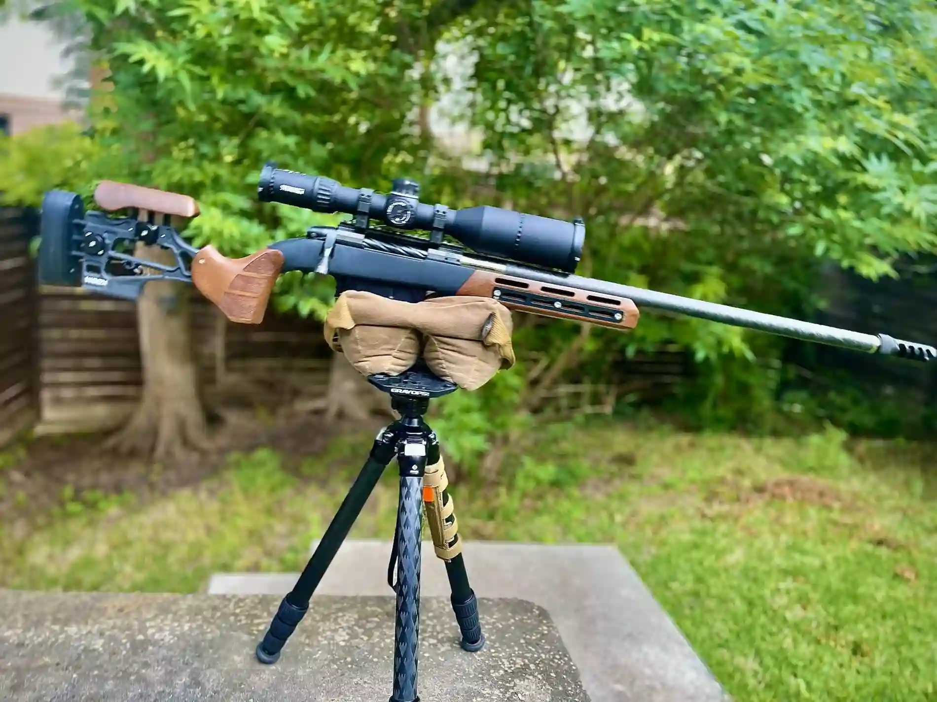 Custom 338 Lapua Hunting Rifle with Woox Furiousa Wood Grain Stock
